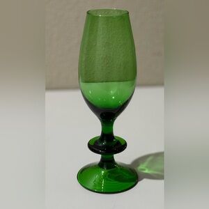 Vintage Elegant Green Glass Goblet